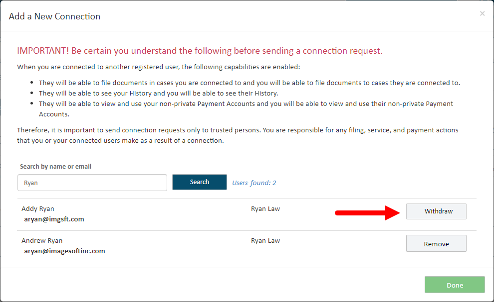 Withdraw your connection request
