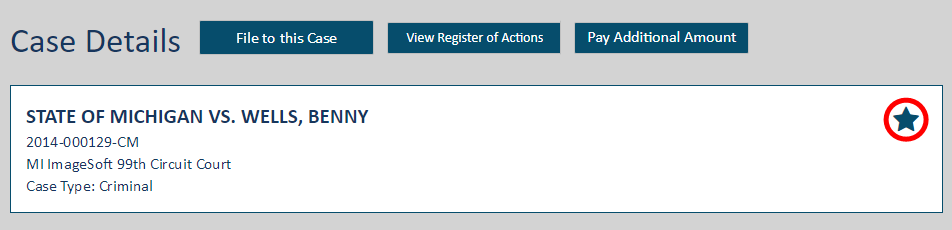 Case Details page - Favorite