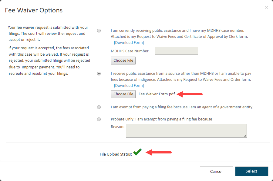 Fee waiver form uploaded Fee waiver form uploaded