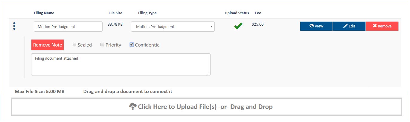 Upload pane - Notes and Attributes