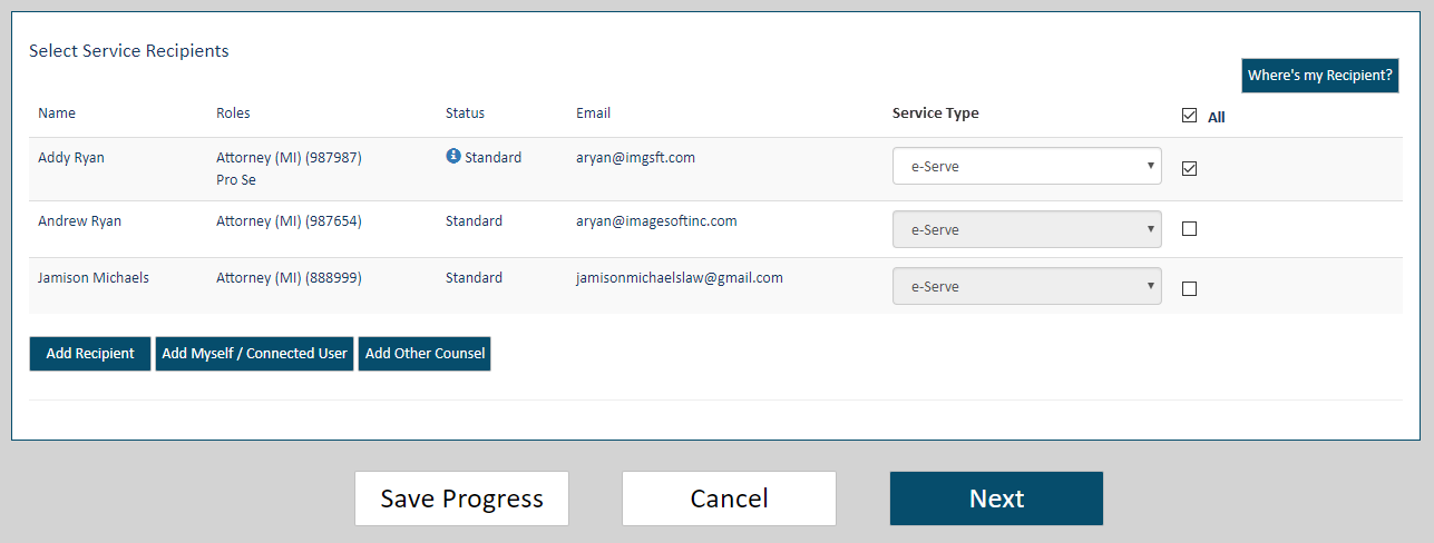 Save Progress button
